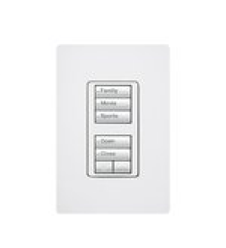 TECLADO SEETOUCH 5 BOTONES, 2 BOTONES SUBIR/BAJAR, PROGRAME ESCENAS DIFERENTES EN CADA BOTON.