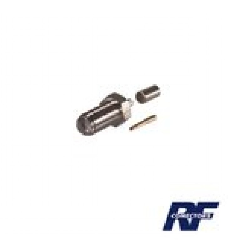 CONECTOR SMA HEMBRA DE ANILLO PLEGABLE PARA CABLE RG-58/U, NIQUEL/ ORO / TEFLON.
