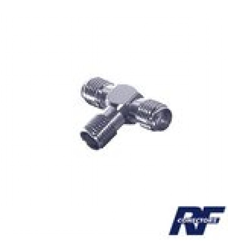 ADAPTADOR EN FORMA T, DE TRIPLE CONECTORES SMA HEMBRA, NIQUEL/ ORO/ TEFLON.