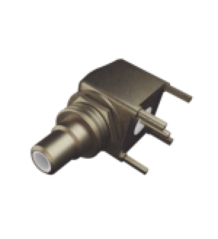 CONECTOR SMB HEMBRA (PIN MACHO) EN ANGULO RECTO PARA MONTAJE EN PCB, 4 PATAS, ORO/ ORO/ TEFLON.?