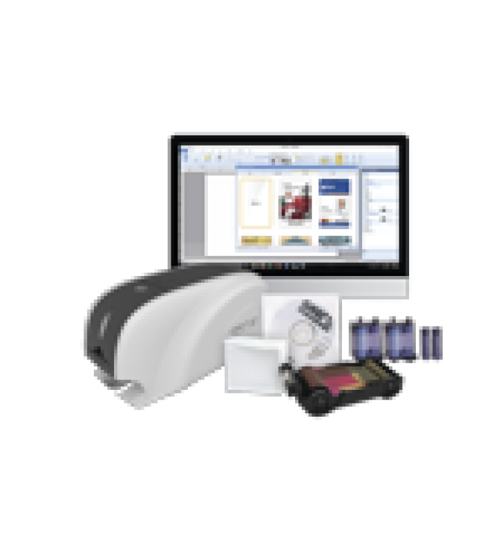 KIT IMPRESORA DE TARJETAS PVC/ UNA CARA /INCLUYE: 2 X RIBBONS, 100 TARJETAS PVC, SOFTWARE, KIT LIMPIEZA, GARANTIA 3 ANOS, MASCARA DE SEGURIDAD OV