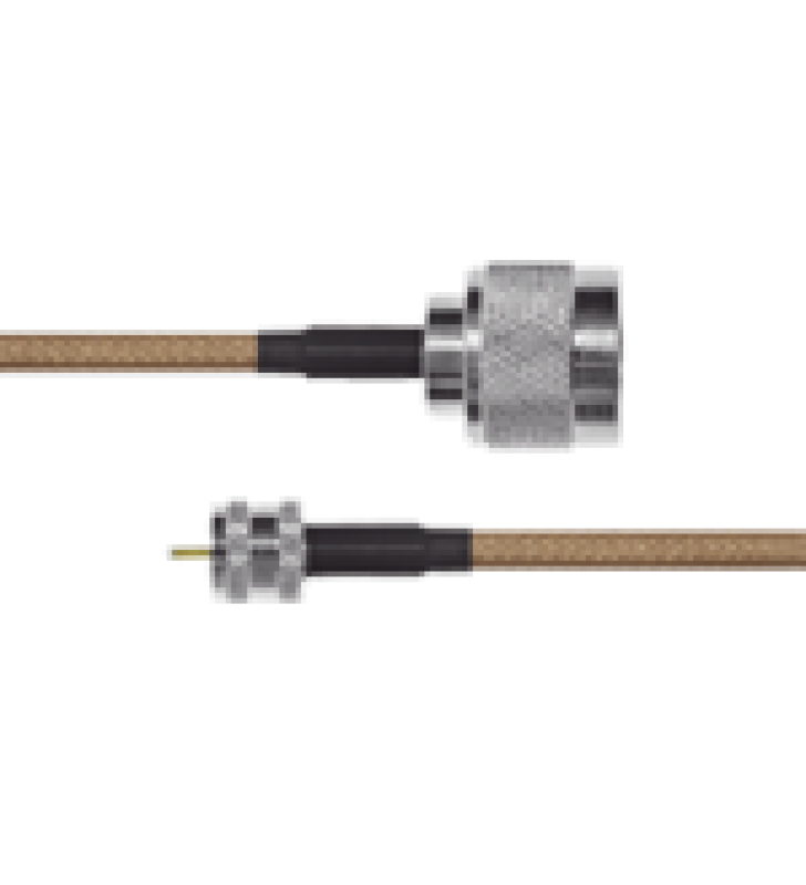 JUMPER DE CABLE COAXIAL RG-142/U DE 180 CM Y CONECTORES N MACHO A MINI-UHF MACHO.