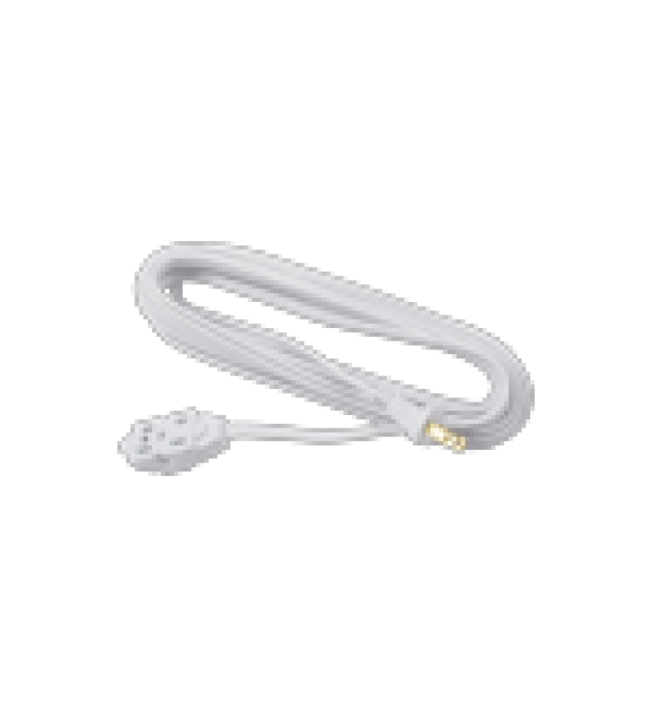 EXTENSION ELECTRICA DOMESTICA DE 6 METROS, (127VCA/ 8A MAXIMO) CLAVIJA 2 PATAS CON 3 SALIDAS COLOR BLANCA.
