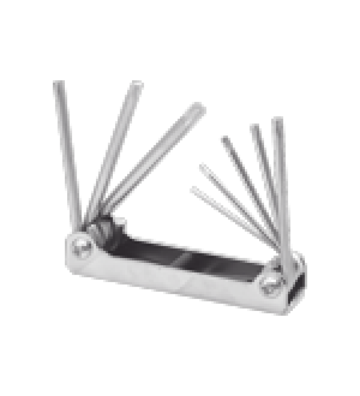 JUEGO DE 8 LLAVES HEXAGONALES TORX? TIPO NAVAJA, ESTUCHE METALICO.