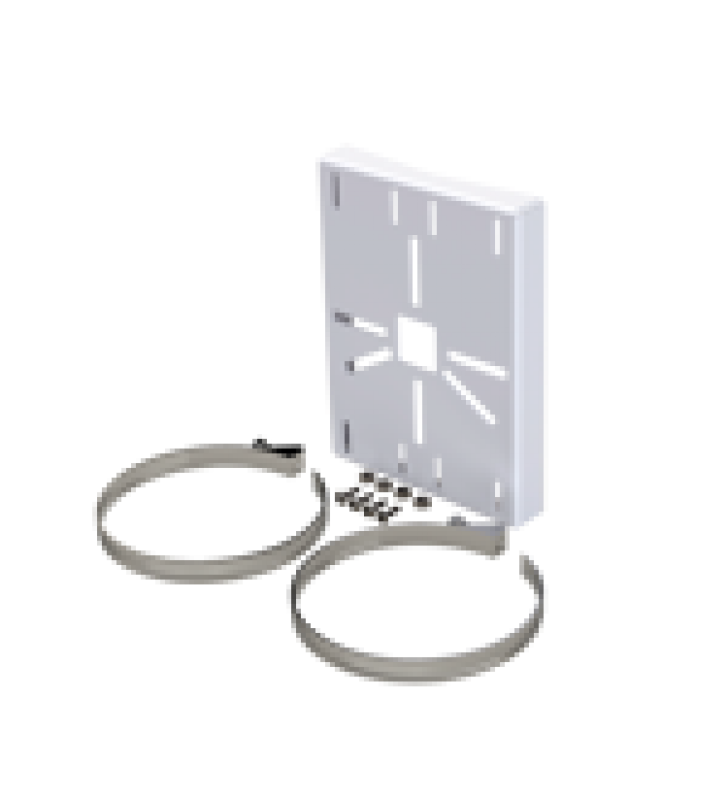 MONTAJE UNIVERSAL GALVANIZADO PARA INSTALACION DE CAMARAS EN POSTE 2 A 5 EN COLOR BLANCO