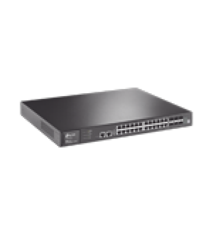 SWITCH CORE JETSTREAM ADMINISTRABLE CAPA 3, 24 PUERTOS RJ45 GIGABIT, 4 PUERTOS SFP COMBO, HASTA 4 RANURAS SFP+, APILAMIENTO DE HASTA 8.