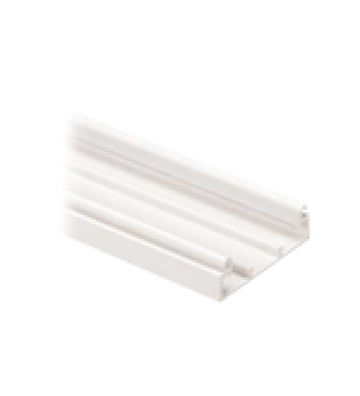 BASE PARA CANALETA T-45, DE PVC RIGIDO, CON CINTA ADHESIVA Y ORIFICIOS PRE-PERFORADOS PARA MONTAJE, 60.3 X 18.5 X 2400 MM, COLOR BLANCO MATE