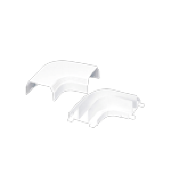 CURVA DE RADIO CONTROLADO, PARA USO CON CANALETA T45, MATERIAL PVC RIGIDO, COLOR BLANCO MATE
