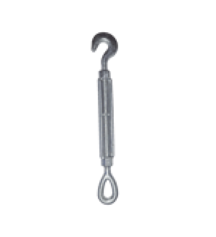 TENSOR DE 3/8 X 6 ACERO FORJADO OJO-GANCHO GALV. INMERSION EN CALIENTE (CARGA MAX. 544 KG).