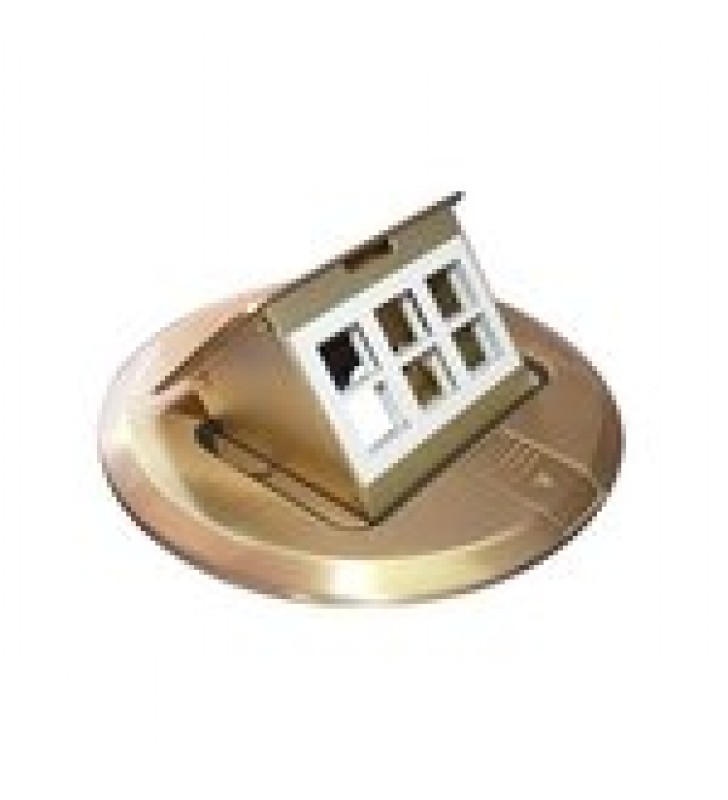 MINI CAJA DE PISO REDONDA PARA DATOS O CONECTORES TIPO KEYSTONE, COLOR BRONCE (3 CONTACTOS) (11000-12102)