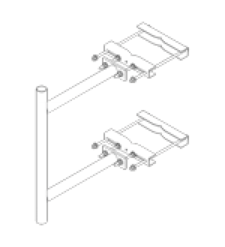 MONTAJE LATERAL CON 60 CM DE SEPARACION CON ANGULO AJUSTABLE. MASTIL DE 2-3/8 X 36.