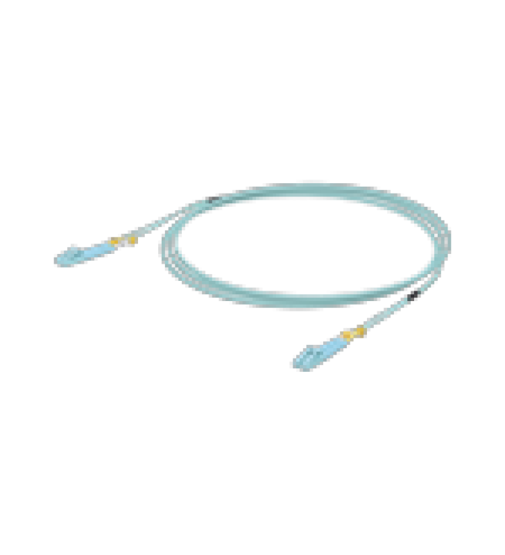 JUMPER DE FIBRA OPTICA MULTIMODO LC-LC DUPLEX 10 G, 50/125 OM3, COLOR AQUA, 3 METROS