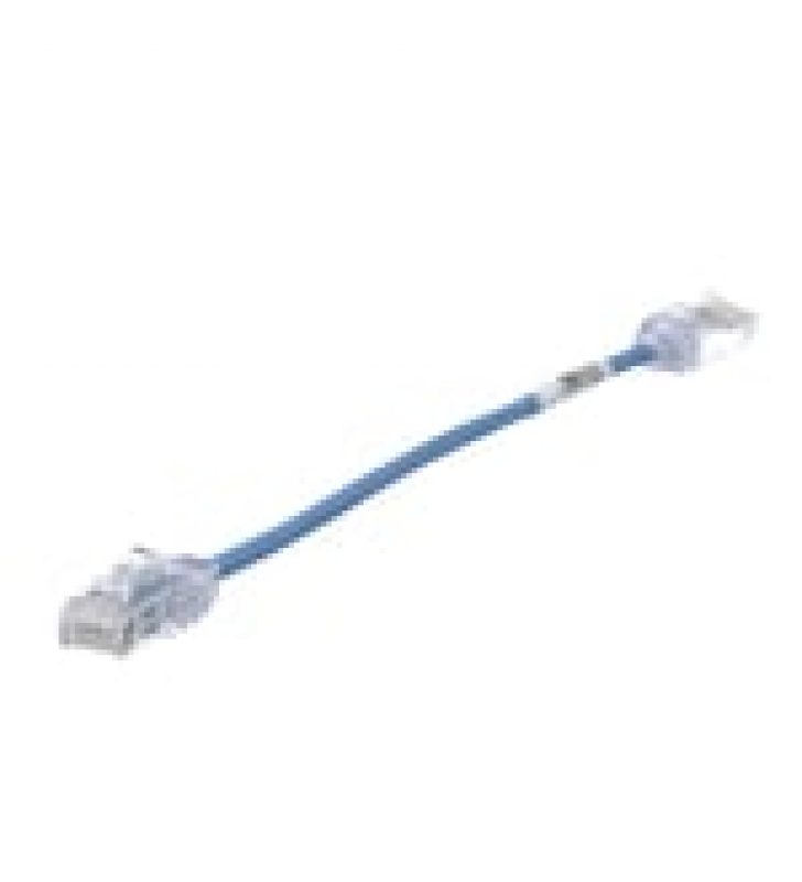 CABLE DE PARCHEO TX6, UTP CAT6, DIAMETRO REDUCIDO (28AWG), COLOR AZUL, 20CM
