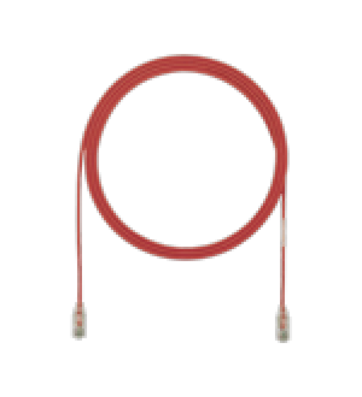 CABLE DE PARCHEO TX6, UTP CAT6, DIAMETRO REDUCIDO (28AWG), COLOR ROJO, 12FT