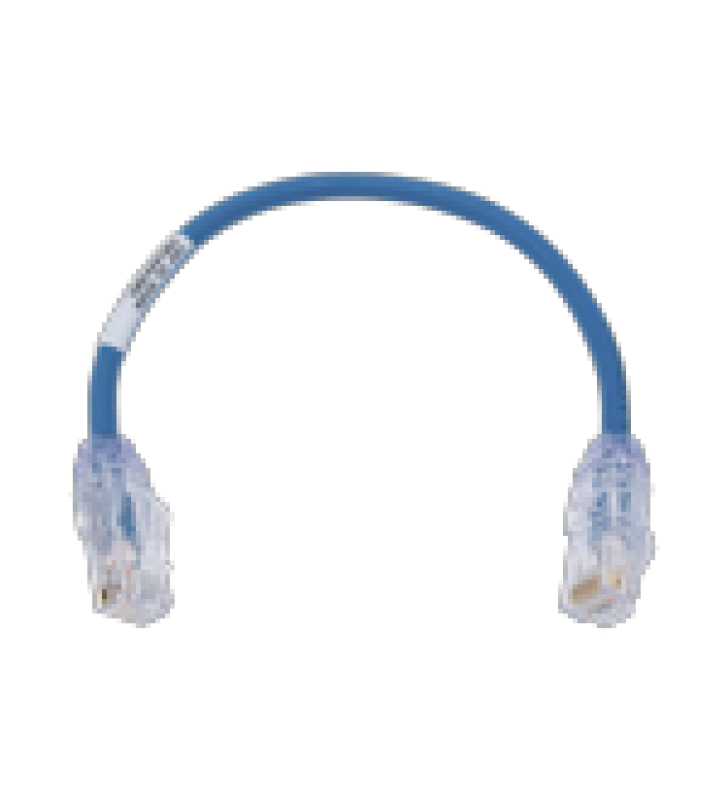 CABLE DE PARCHEO UTP, CAT6A, DIAMETRO REDUCIDO (28 AWG), CM/LSZH, COLOR AZUL, 8IN (20.3CM)