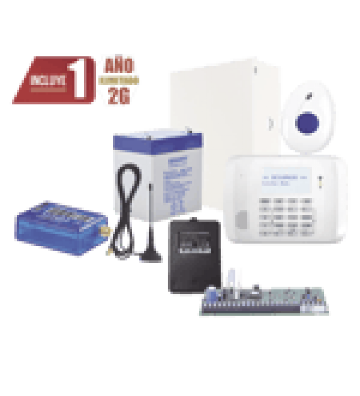 KIT DE ALARMA VISTA48 CON COMUNICADOR 2G, BOTON DE PANICO Y DETECCION DE CAIDAS INALAMBRICO, GABINETE, TRANSFORMADOR Y BATERIA