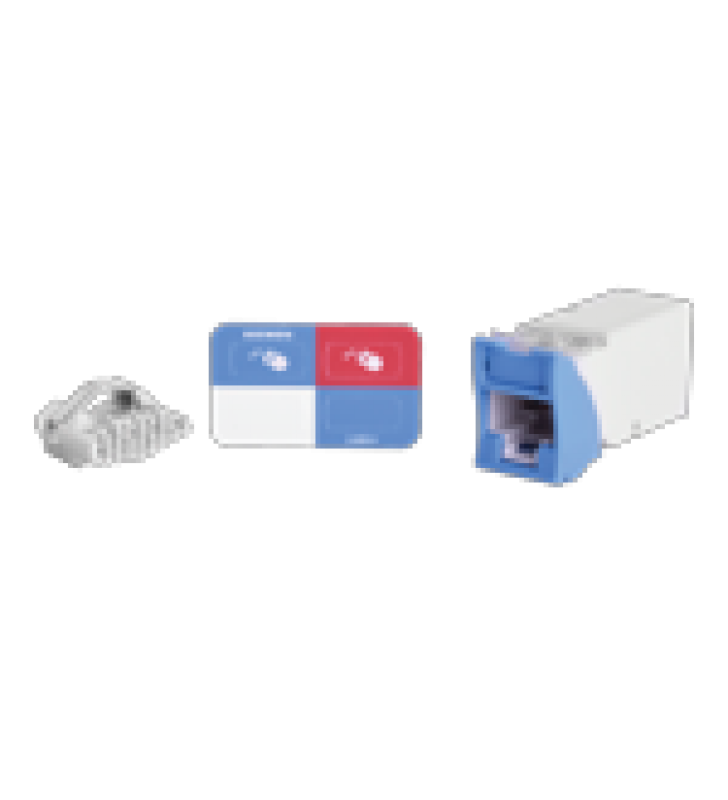 JACK Z-MAX UTP CATEGORIA 6, MONTAJE HIBRIDO EN PLACA DE PARED (PLANO Y ANGULADO), COLOR AZUL