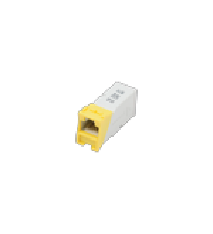 JACK Z-MAX CAT6A, UTP, MONTAJE HIBRIDO EN PLACA DE PARED (PLANO Y ANGULADO), COLOR AMARILLO