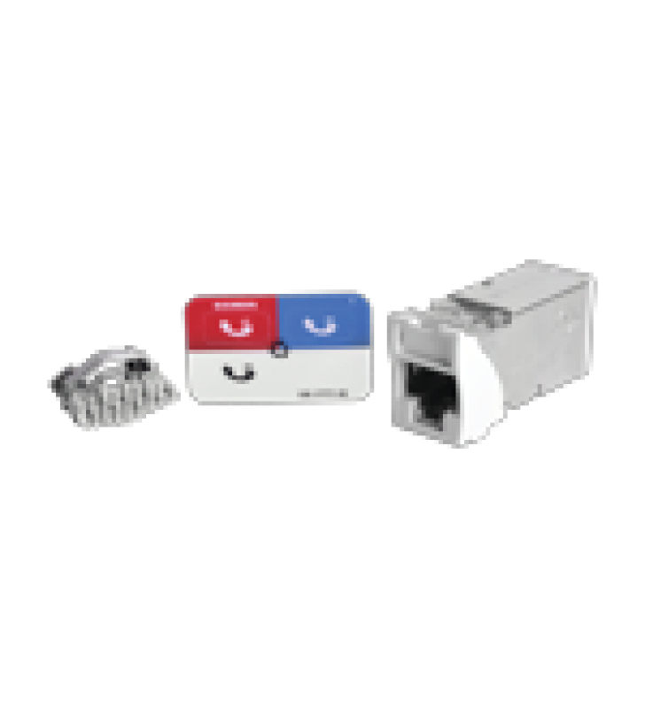 JACK Z-MAX CAT6A, BLINDADO, MONTAJE HIBRIDO EN PLACA DE PARED (PLANO Y ANGULADO), COLOR BLANCO